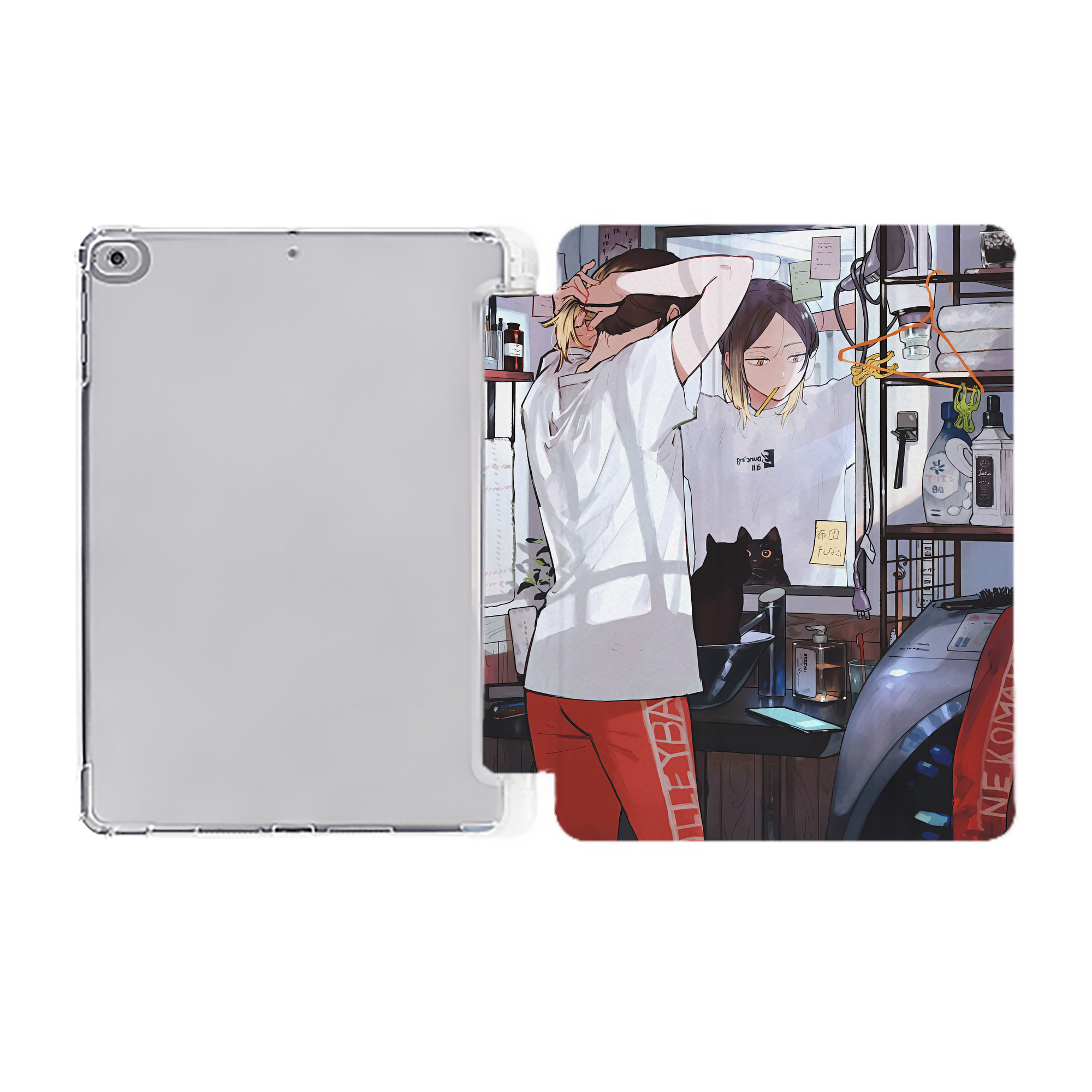 （画像用） ハイキュー!! Haikyu!! IPad ケース ペン収納付き 三つ折りスタンド PUレザー×シリコン 対応機種9.5/10.5/10.9インチ